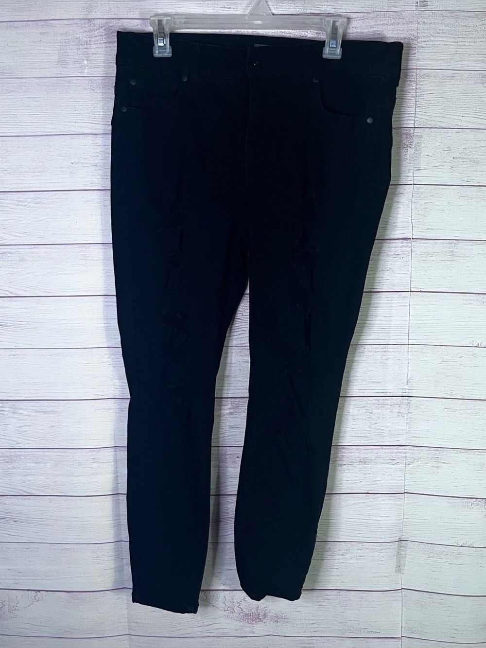 Torrid Black Premium Stretch Distressed Jeans Size 14S
